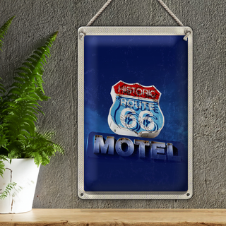 Blechschild Reise 20x30cm Amerika USA Route 66 Historic Motel