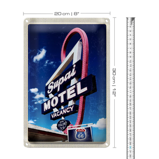 Blechschild Reise 20x30cm Amerika USA Route 66 Supai Motel