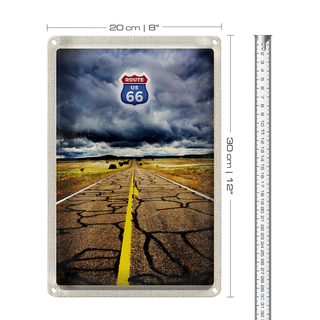 Blechschild Reise 20x30cm Amerika USA Route 66 Straße Gewitte