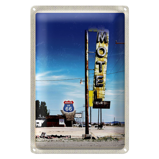 Blechschild Reise 20x30cm Amerika USA Route 66 Motel Wüste
