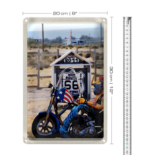 Blechschild Reise 20x30cm Amerika Route 66 Biker California