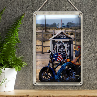 Blechschild Reise 20x30cm Amerika Route 66 Biker California