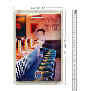 Blechschild Reise 20x30cm Amerika USA Route 66 Restaurant Cafe