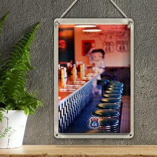 Blechschild Reise 20x30cm Amerika USA Route 66 Restaurant Cafe
