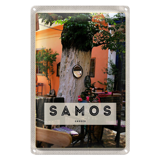 Blechschild Reise 20x30cm Samos Greece Urlaub Sommer Restaurant