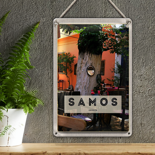 Blechschild Reise 20x30cm Samos Greece Urlaub Sommer Restaurant
