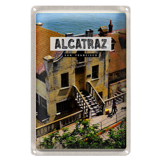 Blechschild Reise 20x30cm Alcatraz San Fancisco Meer Urlaub