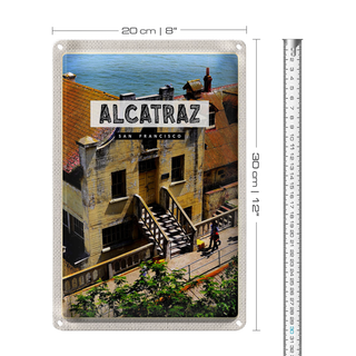 Blechschild Reise 20x30cm Alcatraz San Fancisco Meer Urlaub