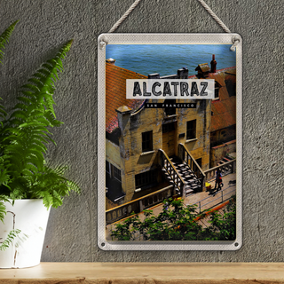 Blechschild Reise 20x30cm Alcatraz San Fancisco Meer Urlaub
