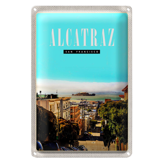 Blechschild Reise 20x30cm San Francisco Alcatraz Stadt Straße