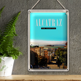 Blechschild Reise 20x30cm San Francisco Alcatraz Stadt Straße