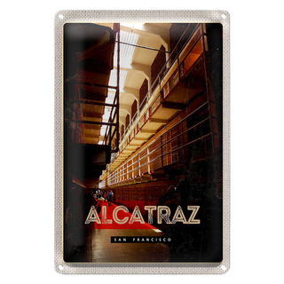 Blechschild Reise 20x30cm San Francisco Alcatraz Gefängnis