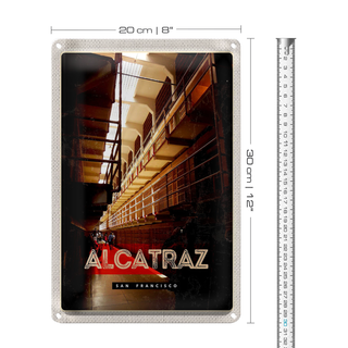 Blechschild Reise 20x30cm San Francisco Alcatraz Gefängnis