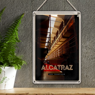 Blechschild Reise 20x30cm San Francisco Alcatraz Gefängnis