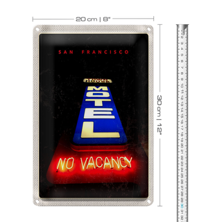 Blechschild Reise 20x30cm San Francisco Motel Town House Urlaub