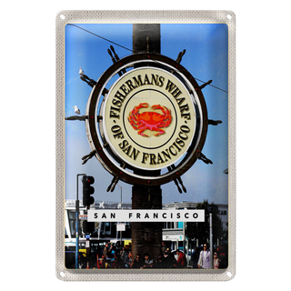 Blechschild Reise 20x30cm San Francisco USA Fischermans Wharf