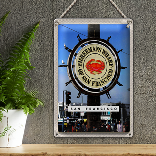Blechschild Reise 20x30cm San Francisco USA Fischermans Wharf