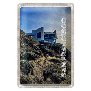 Blechschild Reise 20x30cm San Francisco Gebäude Gebirge Aussicht