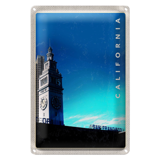 Blechschild Reise 20x30cm San Francisco Californien Uhr Turm