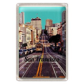 Blechschild Reise 20x30cm San Francisco Stadt Straße Straßenbahn