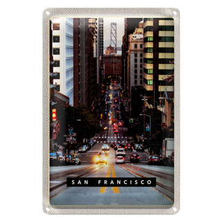 Blechschild Reise 20x30cm San Francisco Straße Autos Stadt
