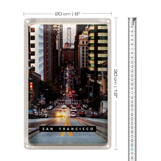 Blechschild Reise 20x30cm San Francisco Straße Autos Stadt