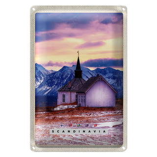 Blechschild Reise 20x30cm Skandinawien Natur Haus Merr Gebirge