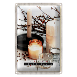Blechschild Reise 20x30cm Skandinawien Duftkerzen Tisch