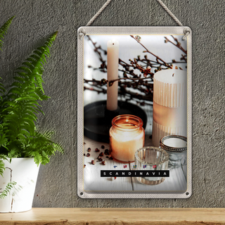 Blechschild Reise 20x30cm Skandinawien Duftkerzen Tisch