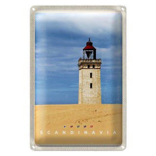Blechschild Reise 20x30cm Skandinawien Turm Natur Urlaub Trip