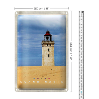 Blechschild Reise 20x30cm Skandinawien Turm Natur Urlaub Trip