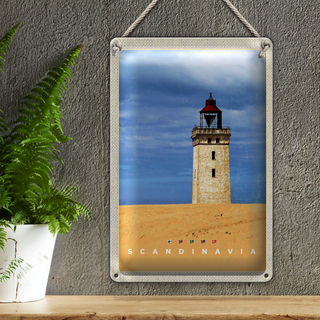 Blechschild Reise 20x30cm Skandinawien Turm Natur Urlaub Trip