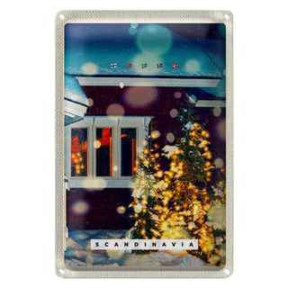 Blechschild Reise 20x30cm Skandinawien Winterzeit Weihnachten