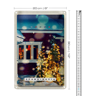 Blechschild Reise 20x30cm Skandinawien Winterzeit Weihnachten