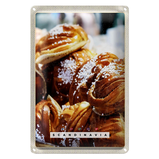 Blechschild Reise 20x30cm Skandinawien süße Gerichte Winter