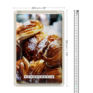 Blechschild Reise 20x30cm Skandinawien süße Gerichte Winter