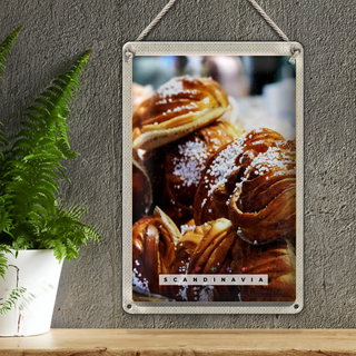 Blechschild Reise 20x30cm Skandinawien süße Gerichte Winter