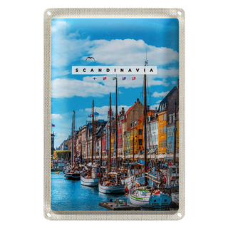 Blechschild Reise 20x30cm Skandinawien Schiffstour Urlaub Meer