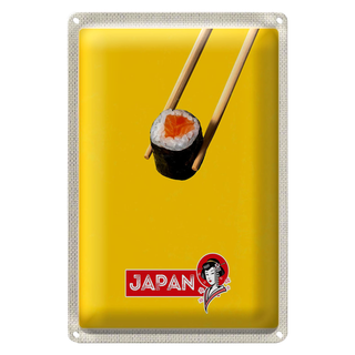 Blechschild Reise 20x30cm Japan Sushi Stäbchen Fisch Essen