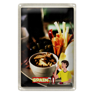 Blechschild Reise 20x30cm Spanien Europa oliven Käse