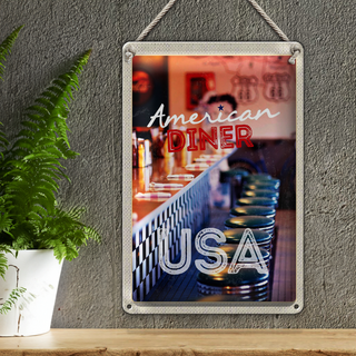 Blechschild Reise 20x30cm Amerika USA Diner Restaurant Urlaub