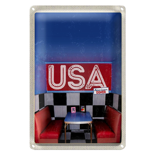 Blechschild Reise 20x30cm Amerika Diner Restaurant Fast Food