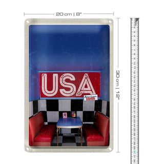 Blechschild Reise 20x30cm Amerika Diner Restaurant Fast Food