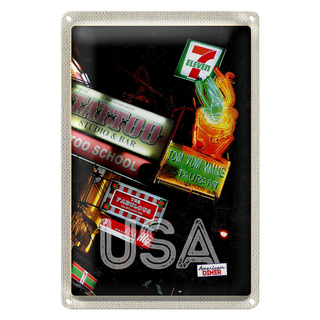 Blechschild Reise 20x30cm Amerika Tattoo Restaurant Diner 90er