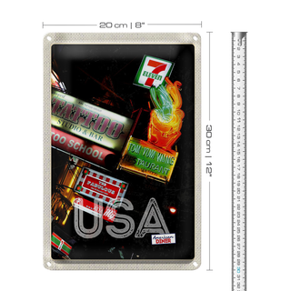 Blechschild Reise 20x30cm Amerika Tattoo Restaurant Diner 90er