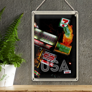 Blechschild Reise 20x30cm Amerika Tattoo Restaurant Diner 90er