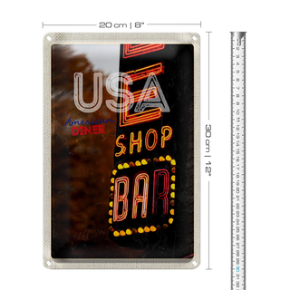 Blechschild Reise 20x30cm Amerika USA Bar Shop Diner feiern