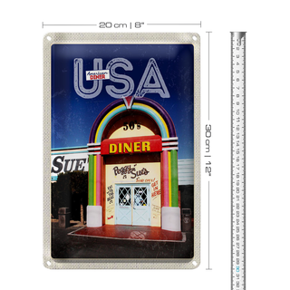 Blechschild Reise 20x30cm Amerika USA Peggy Sues Restaurant