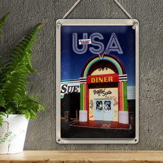 Blechschild Reise 20x30cm Amerika USA Peggy Sues Restaurant