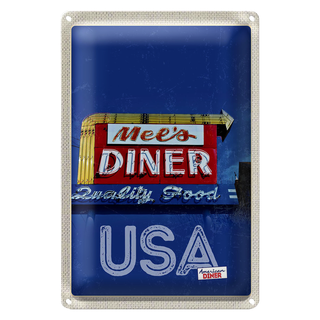 Blechschild Reise 20x30cm Amerika Mees Diner Restaurant Gericht